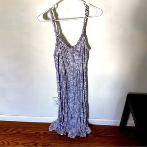 Flower floral midi dress with buttons down the front